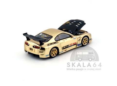 Model samochodu Toyota Supra MK4 A80 Top Secret GT300 Gold Carbon Hood w skali 1:64 - maska