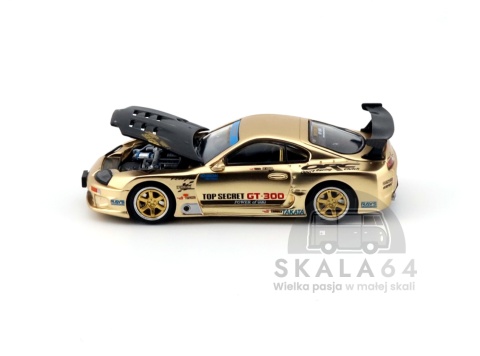 Model samochodu Toyota Supra MK4 A80 Top Secret GT300 Gold Carbon Hood w skali 1:64 - maska