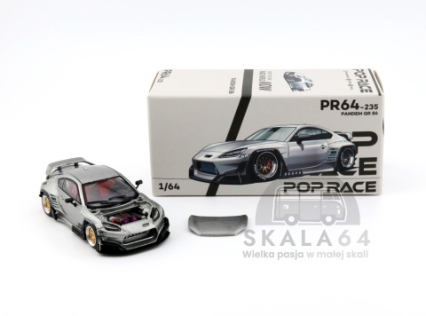 POP RACE PR64-235 Toyota Pandem GR 86 Silver PR64-0235 1:64