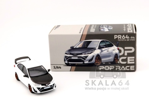 Model samochodu Toyota GR Vios White w skali 1:64 - pudełko