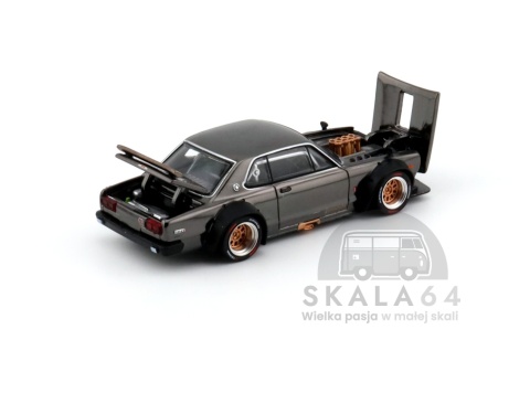 Model samochodu Nissan Skyline GT-R V8 Drift Hakosuka Dark Chrome w skali 1:64 - elementy