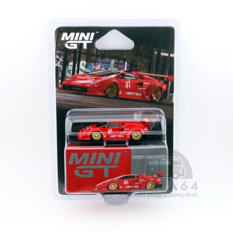 Model samochodu Lamborghini Countach LB-WORKS Liberty Walk Red w skali 1:64 - blister