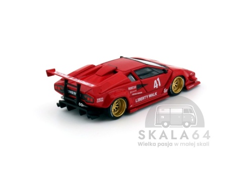 Model samochodu Lamborghini Countach LB-WORKS Liberty Walk Red w skali 1:64 - tył
