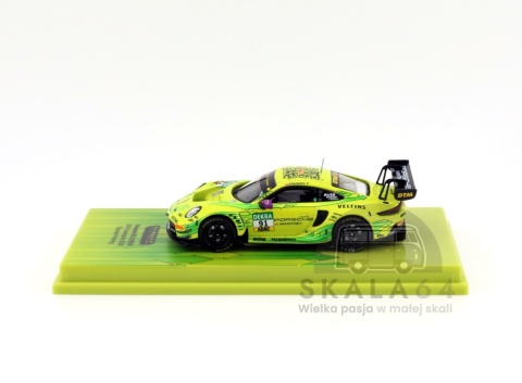 Model samochodu Porsche 911 GT3 R DTM Champion 2023 Thomas Preining w skali 1:64 - bok