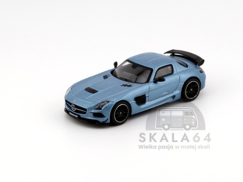 Model samochodu Mercedes-Benz SLS AMG Coupe Black Series Matte Blue w skali 1:64 - przód