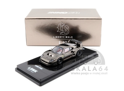 Model samochodu LBWK Ferrari F40 Liberty Walk Chrome Black w skali 1:64