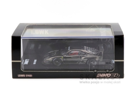 Model samochodu LBWK Ferrari F40 Liberty Walk Chrome Black w skali 1:64 - pudełko