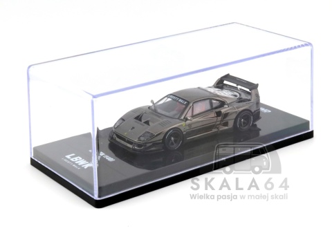 Model samochodu LBWK Ferrari F40 Liberty Walk Chrome Black w skali 1:64 - gablotka