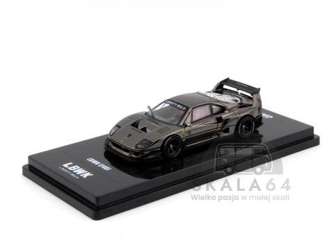 Model samochodu LBWK Ferrari F40 Liberty Walk Chrome Black w skali 1:64 - przód