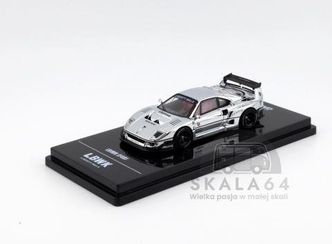 Model samochodu LBWK Ferrari F40 Liberty Walk Chrome Silver w skali 1:64 - przód