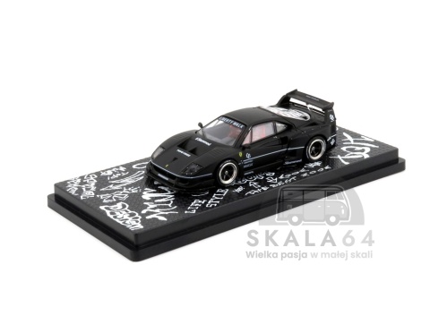 Model samochodu LBWK Ferrari F40 Liberty Walk Matte Black Hong Kong Toycar Salon 2023 Special Edition w skali 1:64 - przód