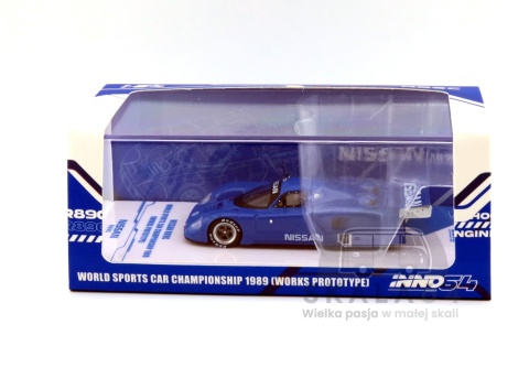 Model samochodu Nissan R89C World Sports Car Championship 1989 Blue w skali 1:64 - pudełko