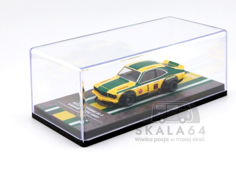 Model samochodu Mazda Savanna RX-3 Katayama Racing Livery Yellow / Green w skali 1:64 - gablotka