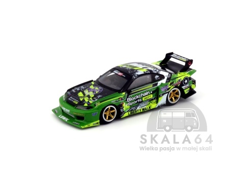 Model samochodu Nissan LB-Super Silhouette S15 Silvia #555 V2 2024 Formula Drift Japan w skali 1:64 - przód