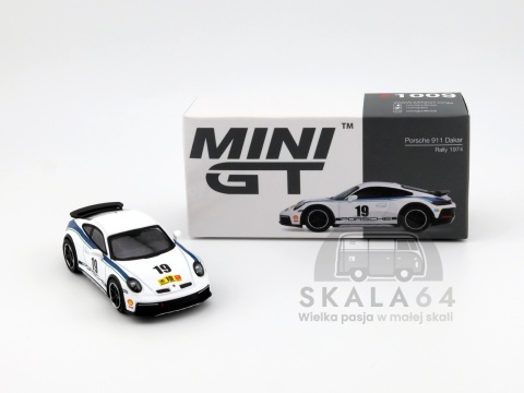 Model samochodu Porsche 911 Dakar Rally 1974 w skali 1:64 - pudełko