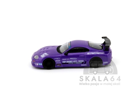 Model samochodu Toyota Supra A80 Top Secret GT-300 Purple w skali 1:64 - bok
