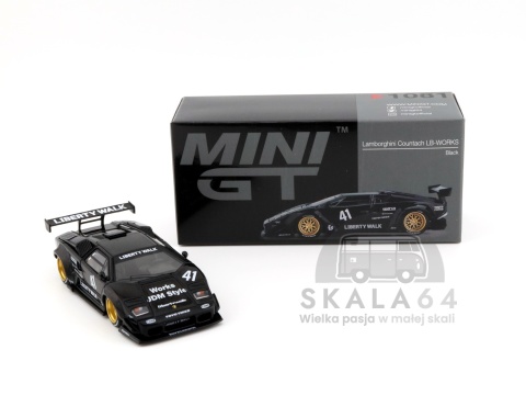Model samochodu Lamborghini Countach LB-WORKS Liberty Walk Black w skali 1:64 - pudełko