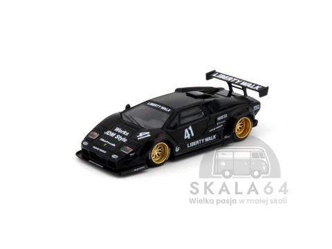Model samochodu Lamborghini Countach LB-WORKS Liberty Walk Black w skali 1:64 - przód