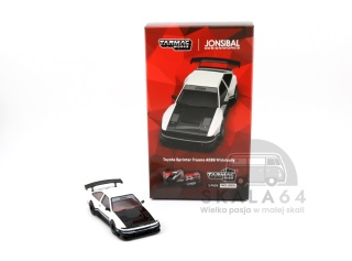 TARMAC WORKS Toyota Sprinter Trueno AE86 Widebody White & Black JONSIBAL Designworks 1:64