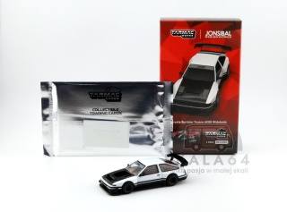 TARMAC WORKS Toyota Sprinter Trueno AE86 Widebody White & Black JONSIBAL Designworks 1:64