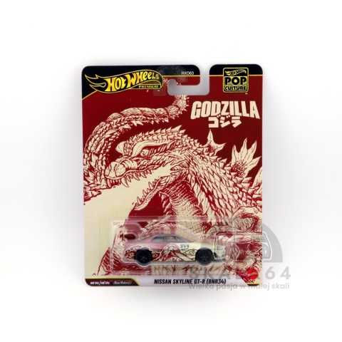 Model samochodu Nissan Skyline GT-R R34 Godzilla w skali 1:64