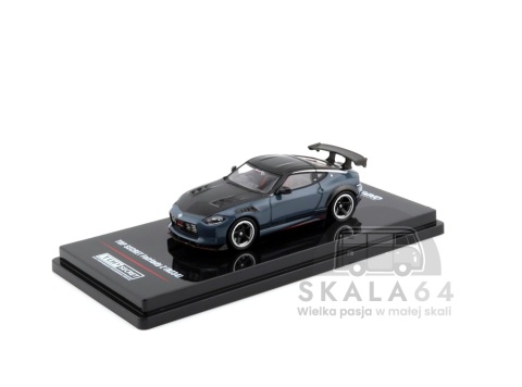 Model samochodu Nissan Fairlady Z RZ34 Top Secret Stealth Grey w skali 1:64 - przód