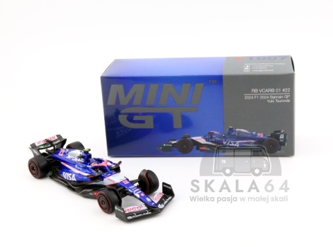 Model bolidu RB VCARB 01 #22 2024 F1 2024 Bahrain GP Yuki Tsunoda w skali 1:64 - pudełko