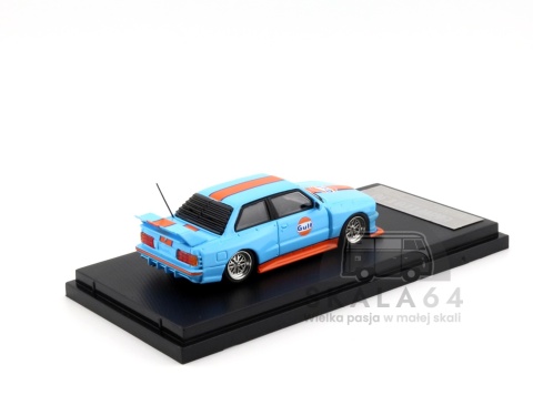 Model samochodu BMW 3 LTO E30 Limited Edition GULF Blue Orange w skali 1:64 - tył