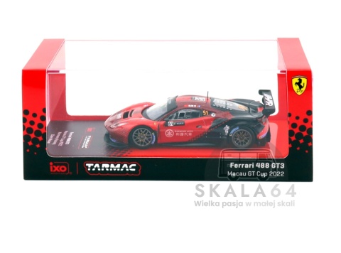 Model samochodu Ferrari 488 GT3 Macau GT Cup 2022 Harmony Racing Chen Weian #51 w skali 1:64 - pudełko