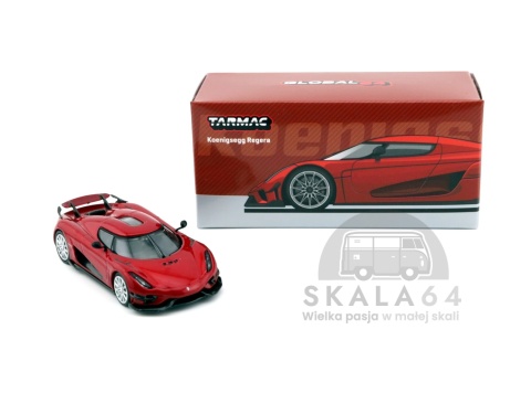 Model samochodu Koenigsegg Regera Red Metallic w skali 1:64 - pudełko