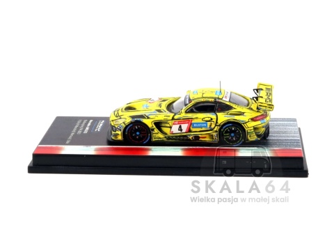 Model samochodu Mercedes-AMG GT3 Nurburgring 2023 Ellis Marciello Mortara Stolz #4 w skali 1:64 - bok