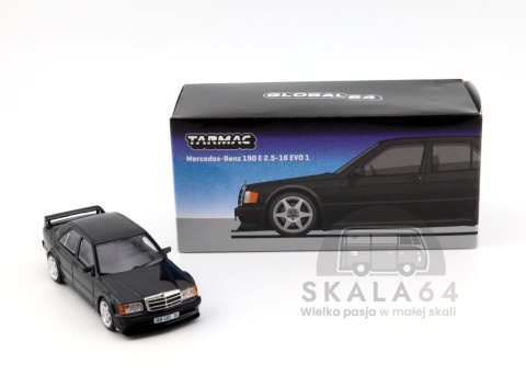 Model samochodu Mercedes-Benz 190 E 2.5-16 EVO 1 Blue-Black Metallic w skali 1:64 - pudełko