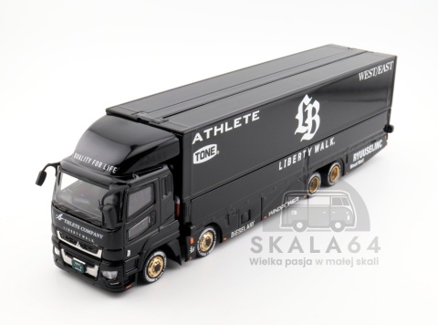 Model samochodu Mitsubishi Fuso Super Great LB-Trucks ATHLETE Liberty Walk w skali 1:64 - przód