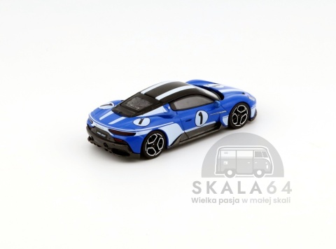 Model samochodu Maserati MC20 #1 Blue / White w skali 1:64 - tył