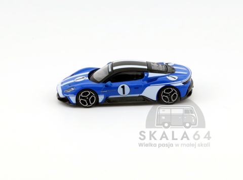 Model samochodu Maserati MC20 #1 Blue / White w skali 1:64 - bok