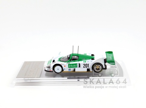 Model samochodu Mazda 787B Efini JSPC 1991 #201 White / Green w skali 1:64 - bok