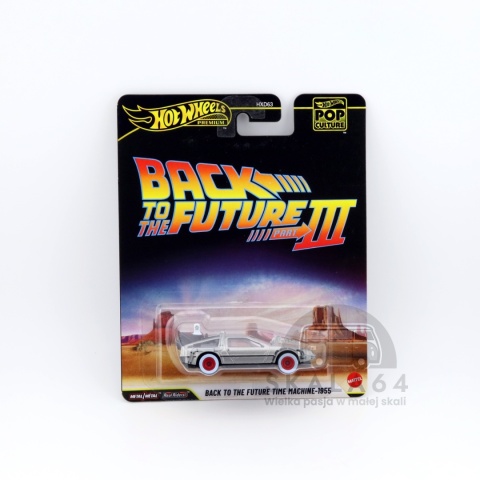 Model samochodu DMC DeLorean Back To The Future Time Machine 1955 w skali 1:64