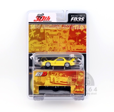 HOBBY JAPAN Mazda RX-7 FD3S Yellow Initial D Diorama Set Series 1:64