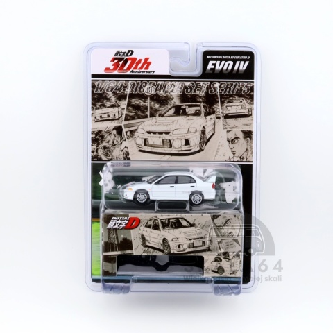 Model samochodu Mitsubishi Lancer EVO Evolition IV Initial D Diorama Set Series w skali 1:64 - blister