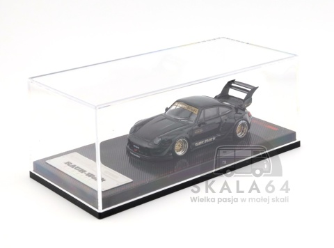 Model samochodu Porsche 911 RWB 993 Black RAUH-Welt Begriff w skali 1:64 - gablotka