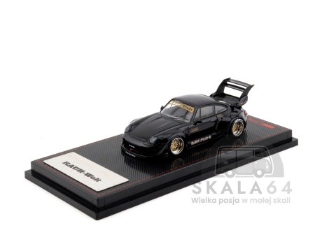 Model samochodu Porsche 911 RWB 993 Black RAUH-Welt Begriff w skali 1:64 - przód