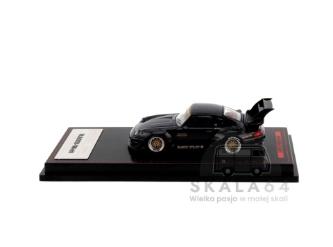 Model samochodu Porsche 911 RWB 993 Black RAUH-Welt Begriff w skali 1:64 - bok