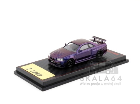 Model samochodu Nissan Skyline R34 GT-R Nismo Midnight Purple III 1:64 w skali 1:64 - przód