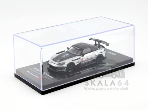 Model samochodu Honda S2000 J'S Racing Chrome Silver Tokyo Auto Salon Hong Kong 2025 w skali 1:64 - gablotka
