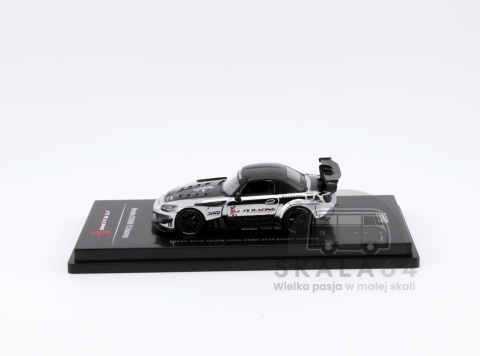 Model samochodu Honda S2000 J'S Racing Chrome Silver Tokyo Auto Salon Hong Kong 2025 w skali 1:64 - bok