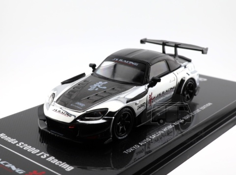 Model samochodu Honda S2000 J'S Racing Chrome Silver Tokyo Auto Salon Hong Kong 2025 w skali 1:64 - zoom