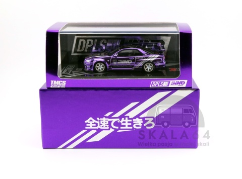 Model samochodu Nissan Skyline GT-R R34 Purple Chrome DPLS x INNO64 TMCS25 w skali 1:64