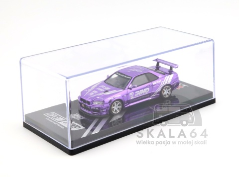 Model samochodu Nissan Skyline GT-R R34 Purple Chrome DPLS x INNO64 TMCS25 w skali 1:64 - gablotka
