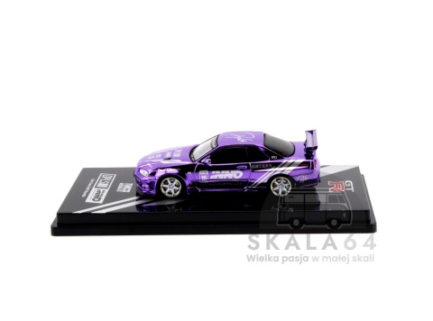 Model samochodu Nissan Skyline GT-R R34 Purple Chrome DPLS x INNO64 TMCS25 w skali 1:64 - bok