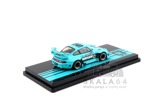 Model samochodu Porsche 911 RWB 993 Blue INNO64 x DPLS Tokyo Auto Salon 2026 w skali 1:64 - tył